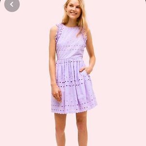 Kate Spade Eyelet Mini Dress, size 4, lavender